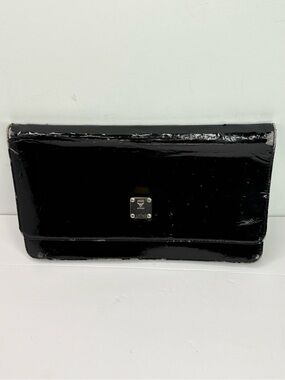 MCM Black Patent Leather Envelope Clutch